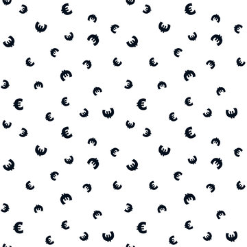 Money currency sign euro Europe seamless pattern simple style finance business banking cash line up in colors, navy blue decorated wallpaper background for website, wrapping paper, textile fabric.