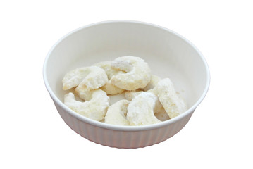 Fototapeta na wymiar cookies in bowl on white