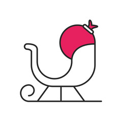 merry christmas sled carriage icon