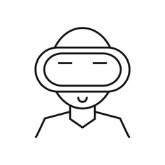 gamer with virtual reality mask