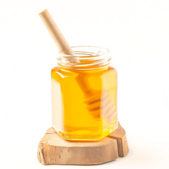 Honey on a white background