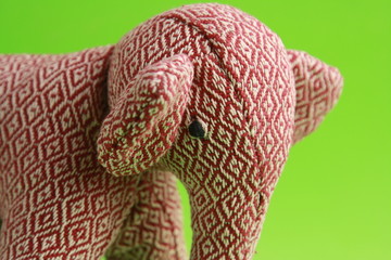 White and red elephant-shaped rag doll