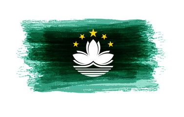 Grunge watercolor flag of Macao