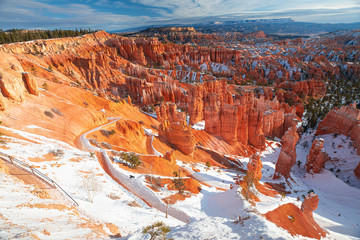 Bryce Canyon National Park, Winter snow. Utah. USA.