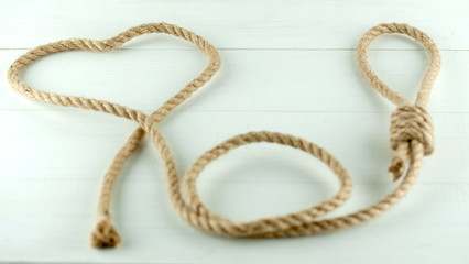 noose and heart of rope