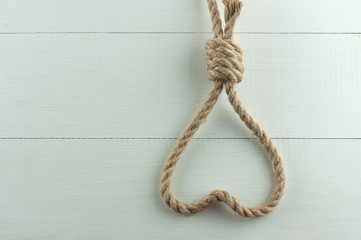 noose and heart of rope