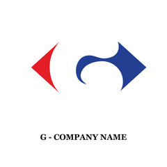 g initial logo design template vector