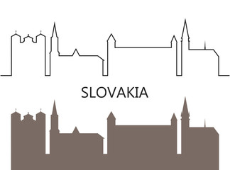 Slovakia logo. Isolated Slovak architecture on white background