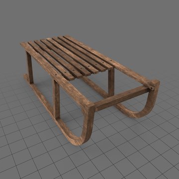 Vintage wooden sled