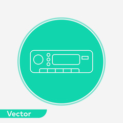 Car radio vector icon sign symbol