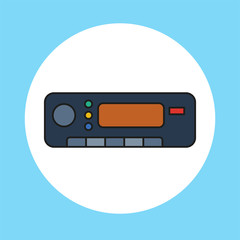 Car radio vector icon sign symbol