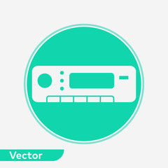 Car radio vector icon sign symbol