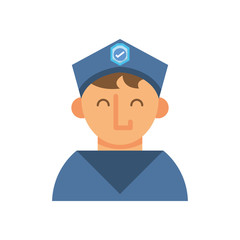 postman worker character isolated icon