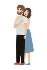 Couple of woman and man drawing vector design
