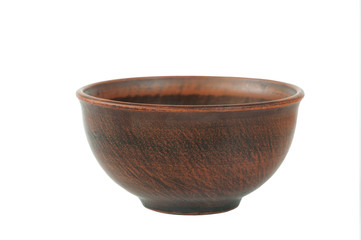 Ceramic bowl isolated on a white background.