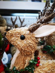 christmas tree decoration on wooden background
