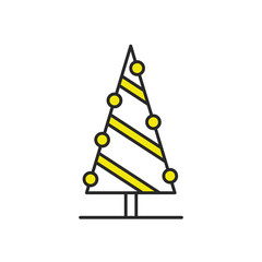 merry christmas pine tree icon