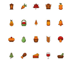 bundle of thanksgiving set icons