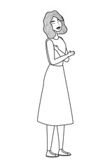 Fototapeta premium Woman cartoon drawing vector design