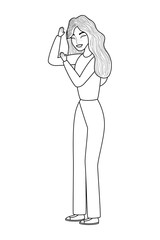 Woman cartoon drawing vector design