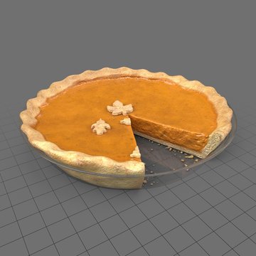 Sliced pumpkin pie