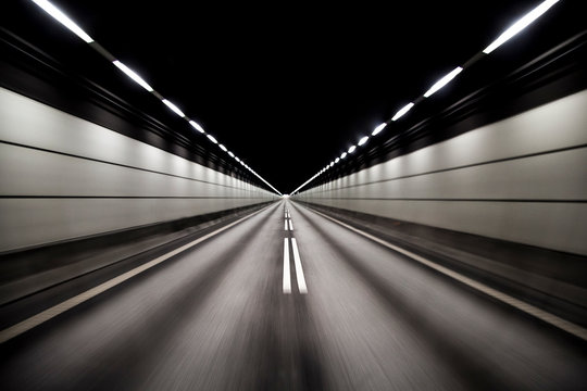 Road Inside Tunnel