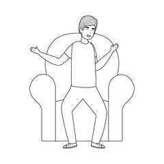 Man cartoon drawing vector design