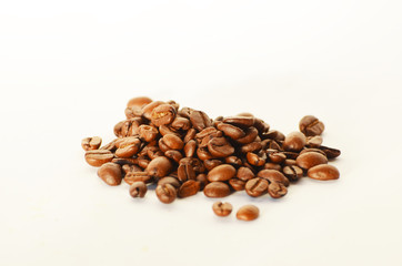 Close-up coffee beans isolated on white,photo