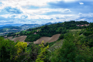 panoramic view of the hills around Urbino