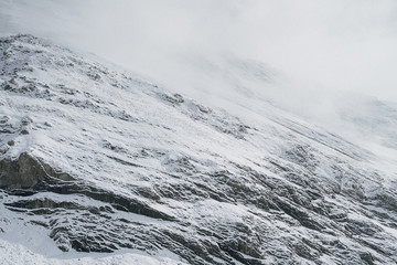 Snow White Glacier Mountains with Brilliant Blue Sky