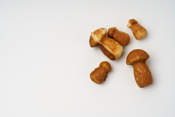 Homemade cookies - fungi on a white background. Isolate