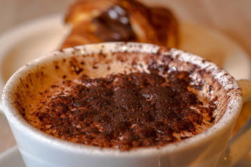 cappuccino  and croissant 
