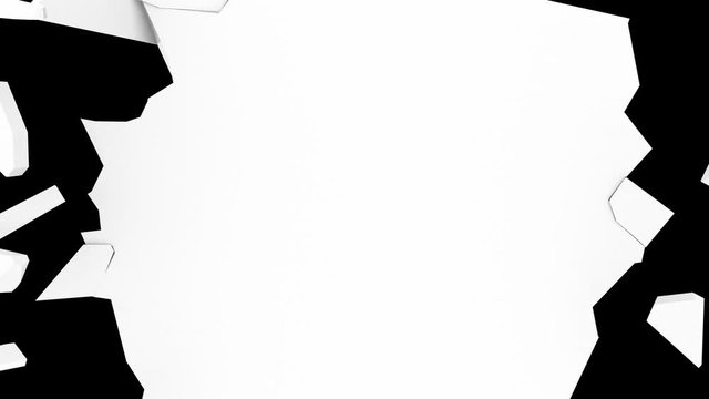 An explosion inside the surface destroys it and then restores it again.