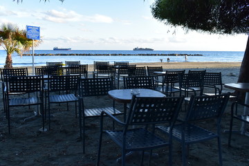 outdoor cafe on the beach