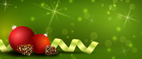 Christmas green banner