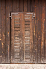 Simple old brown wooden doors