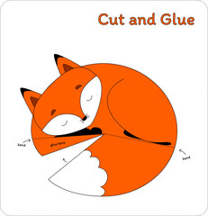 Cut and Glue Game - Fox
