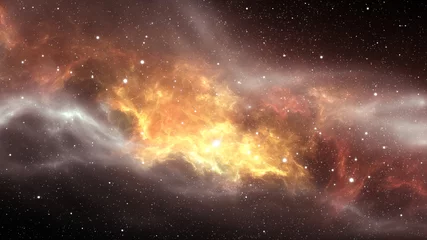 Leuchtender riesiger Nebel mit jungen Sternen. Weltraumhintergrund © Peter Jurik