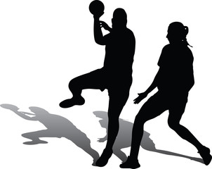 handball girl player silhouette