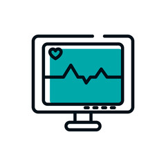 Isolated heart beat and computer vector design