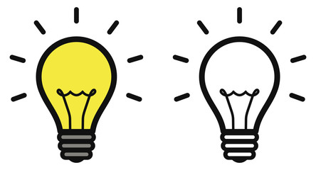 Lightbulb icon. Bulb, lamp icon. Idea sign. Vector