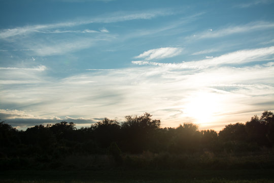 sunset in mountains