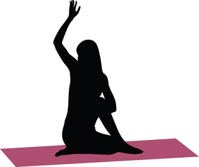 yoga exercise silhouette