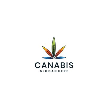 canabis leaf vector logo design