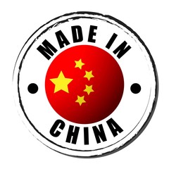 Made in China coloring the flag. Symbol. Seal.
