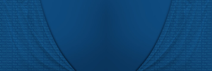 Die Farbe des Jahres 2020, Classic Blue, Vorhang in Form eines Banners.