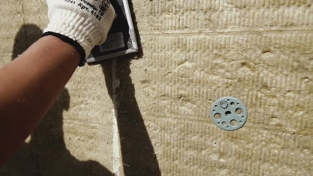Glass wool insulation. Glass wool insulation blocks for home insulation.