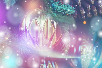 Obraz na płótnie Canvas Christmas background witg bokeh light