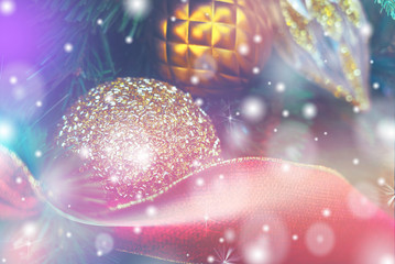 Christmas background witg bokeh light