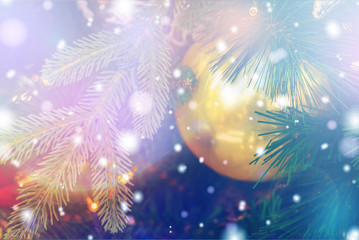 Fototapeta na wymiar Christmas background witg bokeh light